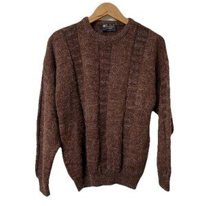 Vintage Prince Bellini Carmay Sweater Mens M Grandpa Knit Texture Fuzzy Crewneck